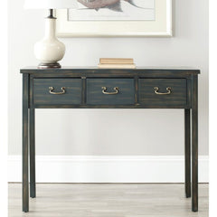 Solid Wood Console Table Sufficient Space To Show Off Framed Family Photos, Potted Plants Three Drawers on Wooden Glides