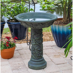 Birdbath will Bring a Nice Water Feature to Your Yard Pattern Across the Bottom, Holding Water in a Simple Yet Elegant Design