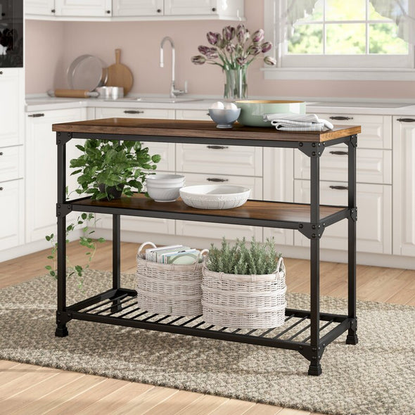 Kitchen Islands & Carts 48'' Steel Prep Table Two Open Shelves Ensure Everything Has Storage Space. Works Perfectly in the Kitchen