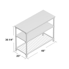 Kitchen Islands & Carts 48'' Steel Prep Table Two Open Shelves Ensure Everything Has Storage Space. Works Perfectly in the Kitchen