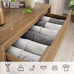 Rustic Brown 4 Drawer Chest Provides you with Optimal Storage Space While Adding A Beautiful Style to your Room