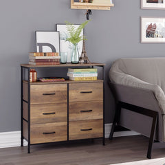 6 Drawer Chest Perfect for Bedroom, Living Room, Closet, Nursery or Kid's Room, Playrooms, Toddlers Room, Entryway, Hallway