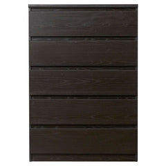 5 Drawer Chest Open Smoothly on Ball-Bearing Glides, Revealing Ample Space To Tuck Away Spare Linens Shirts, Pants, and Other Wardrobe