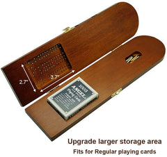 Wood Cribbage Board Game Set 3 Tracks with Metal Pegs Cards, Storage Area This three-track Cribbage Game is Played By 2 to 3 People. Players