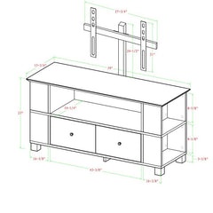 Black TV Stand for TVs up to 65" Boasting Both Style and Storage Space Also Space for all your DVDs and Players Thanks To Two Open Shelves