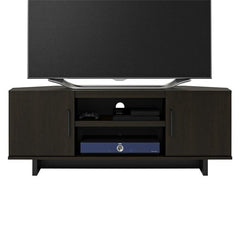 Espresso TV Stand for TVs up to 50" Get A Trendy Spot To Place your TV Without Taking Up Valuable Floor Space with this Corner TV Stand