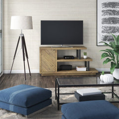 Brown TV Stand for TVs up to 50" Adjustable Shelving for Remotes, Gaming Controllers, Throws, and Other Must-Haves