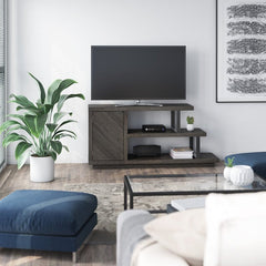 Dark Gray TV Stand for TVs up to 50" Adjustable Shelving for Remotes, Gaming Controllers, Throws, and Other Must-Haves