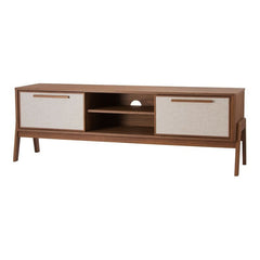 TV Stand for TVs Up To 70" TV Stand Provides Ample Storage and Delightful Retro Styling for your Media Station. Three Removable Shelves