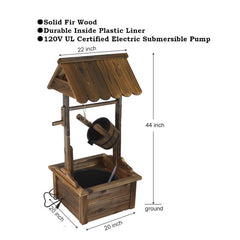 Aldous Wood Wishing Well Outdoor Patio Water Fountain This Classic Design Will Delight you and Your Family for Years to Come