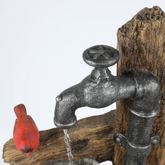 Resin Puppies and Water Pump Outdoor Patio Fountain with LED Light Bring the Joy and Whimsy to Your Outdoor Living Area