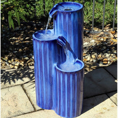 Ceramic Tiered Fountain Add this Fountain To Your Landscaping, Garden, Yard, Patio, Porch, Home Office, or Living Room