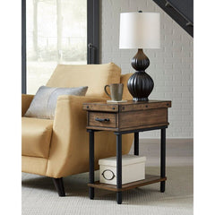 End Table with Storage The Lower Slat-Style Shelf is Great for Magazines and Accent Pieces, While the Surface is Perfect Placing Down A Book