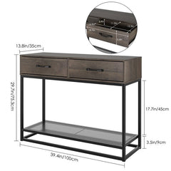 Console Table Additional Space to Place Ornaments, Containers, and More. This 2-Tier Rectangular Sofa Table Can Decorate your Entryway