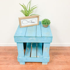 Solid Wood End Table with Storage Natural Color Comes with Reddish Tint, Brown, Grey, and Also Comes with Old Barn Wood