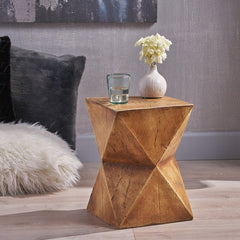 Natural Concrete Block End Table Accentuate your Space Accent Table Brings Both your Indoor and Outdoor Spaces A Modern Aesthetic