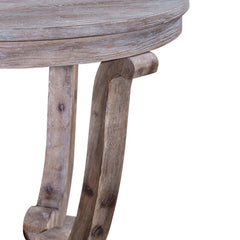 End Table Casual & refined appeal. Cabriole legs. Wire Brushing. Flat Pedestal Base Perfect for Living Room, Entryway