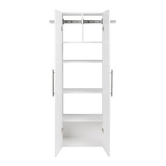 White 72" H x 24" W x 12" D Storage Cabinet 3 Adjustable Shelves and 1 Fixed Shelf with Middle Divider Ample Space to Organize