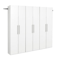 White 72" H x 24" W x 12" D Storage Cabinet 3 Adjustable Shelves and 1 Fixed Shelf with Middle Divider Ample Space to Organize