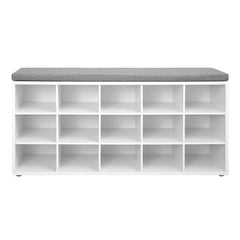 White 15 Pair Shoe Storage Bench Scattering your Entryway  Wooden Storage Bench Can Save All your Family’s Shoes from Messy Piles