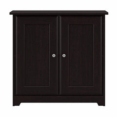 Espresso Oak 2 Shelf Accent Cabinet Organized Any Home Office or Living Space Two Cabinet Doors with Smooth Euro-Style Hinges Open to Reveal