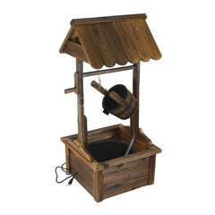 Wood Wishing Well Outdoor Patio Water Fountain His Wishing Well Stands Over and is Perfect for your Backyard, Patio, Or Garden