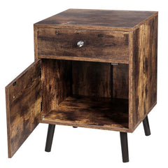 1 - Drawer Nightstand in Rustic Brown Place Inspiring Photos and Scented Candles Keep Everything you Need for Bed at your Side