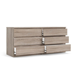 Double Dresser Six Drawers that Open Smoothly On Ball-Bearing Glides, Revealing Ample Space To Tuck Away Spare Linens, Shirts, Pant