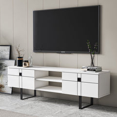 White TV Stand for TVs up to 75" For Living Room and Entertainment Areas Perfect for your Tv Stand