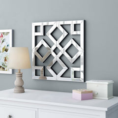 Lattice Wall Mirror This Mirror Features An Interlocking Design of Mirrored Lattice Perfect for your Any Room