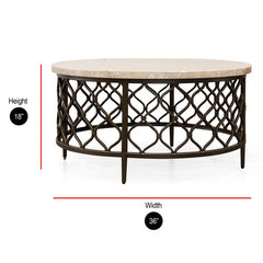 Akbar Coffee Table Bronze Hourglass Metal Fretwork Indoor Furniture