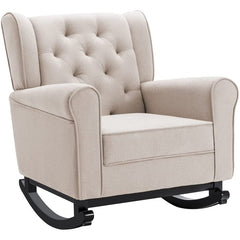 Rocking Chair Strong Enough to Support 350 Pounds Soft Fabrics and Filled with High-Density Sponges