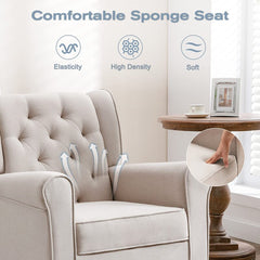 Rocking Chair Strong Enough to Support 350 Pounds Soft Fabrics and Filled with High-Density Sponges