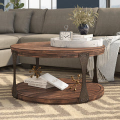 Aradhya Factory Chic Coffee Table Warm Bourbon Finish