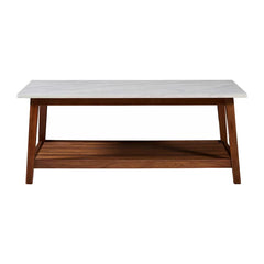 Bayamo Coffee Table Wooden Coffee Table with Storage and Faux Marble-Look