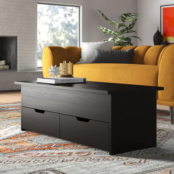 Black Beier Solid Coffee Table Lift Top Perfect for Living Room