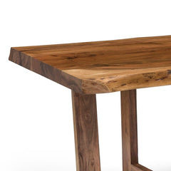 Solid Wood Natural Live Edge Coffee Table Made of Acacia Wood Rustic Style Natural Brown Color