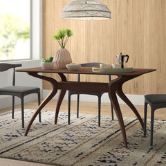 Natural Walnut 59.06'' Dining Table Perfect for Sitting Down to A Meal in A Modern Style