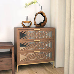 3-Drawer Mirror Fronts Nightstands Solid and Manufactured Wood Adding A Modern Farmhouse-Style