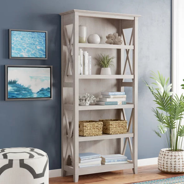Washed Gray Cadell 65.98'' H x 31.73'' W Standard Bookcase Design