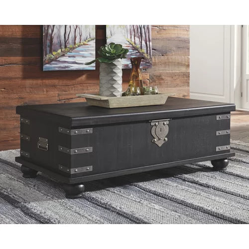 Coffee Table Raise the Living Room On Bohemian-Chic Style Lift-Top Storage Trunk