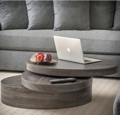 Rotating Wood Coffee Table Multi-Functional and Unique. Make A Statement in your Home Perfect for Living Room