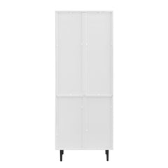 Modern Storage Cabinet - White / Acorn Bookmatch