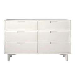 Middlebrook Gammelstaden Mid-Century Solid Wood 6 Drawer Dresser White