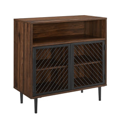 Modern Metal Door Accent Cabinet - Dark Walnut Improve your Home Organization and Storage with this Accent Cabinet