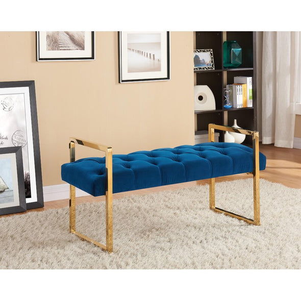 Navy Blue Celis Upholstered Bench Durable and Long Lasting