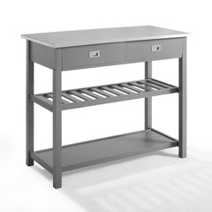 Stainless Steel Top Kitchen Island/Cart - Ideal for Adding Extra Counter Space to your Kitchen Two Large Full-Extension Storage Drawers