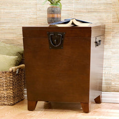 Espresso Trunk End Table Provide Ample Storage Space in your Living Room