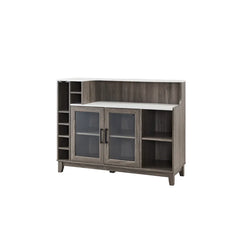 Stone Gray Console Bar Cabinet 6-Bottle Wine Rack for your Favorite Wines