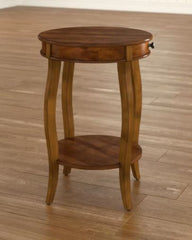 Walnut Shropshire End Table with Storage  Black Finish Brings Style and Function